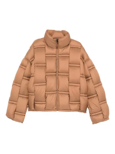 Raxxy Panelled Padded Jacket In Brown