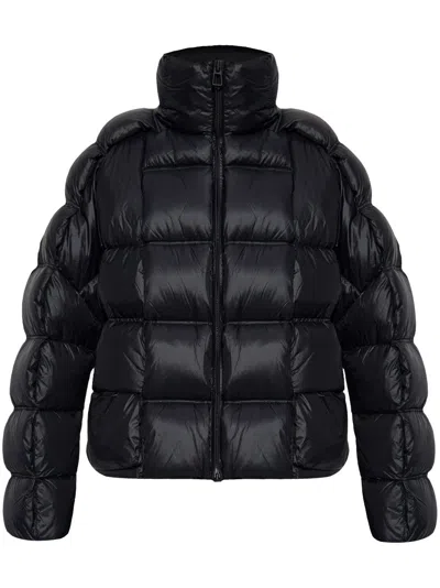 Raxxy Embossed-logo Padded Jacket In Black