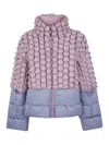 Raxxy Cropped Puffer Jacket With Three-dimensional Texture In Animal Print