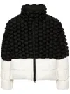 Raxxy Black And White Down Jacket With 3d Quilted Design  In Multi