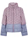 Raxxy Cropped Puffer Jacket With Three-dimensional Texture In Brown