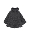 Raxxy Quilted Cape With Goose Down Padding In Black