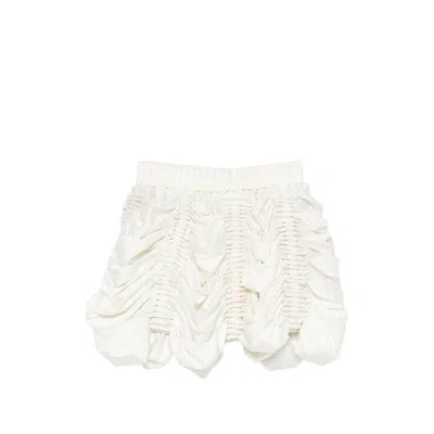 Raxxy Quilted Draped Skirt In White