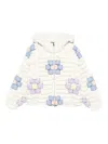Raxxy Quilted Floral-pattern Jacket In White