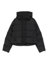 Raxxy Quilted Hooded Puffer Jacket In Black