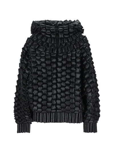 Raxxy Quilted Hooded Puffer Jacket In Black