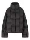 Raxxy Quilted Oversized Coat In Black