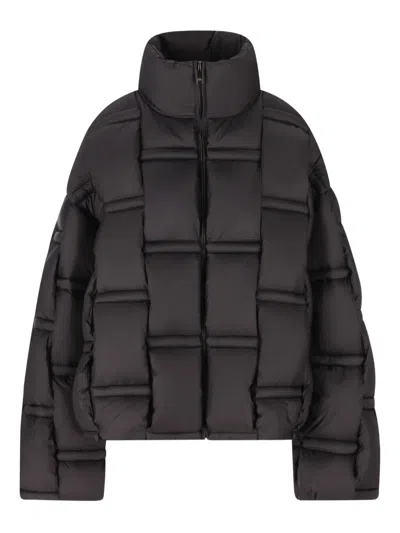 Raxxy Quilted Oversized Coat In Black