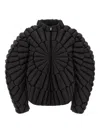 Raxxy Quilted Zip-front Padded Jacket In Black