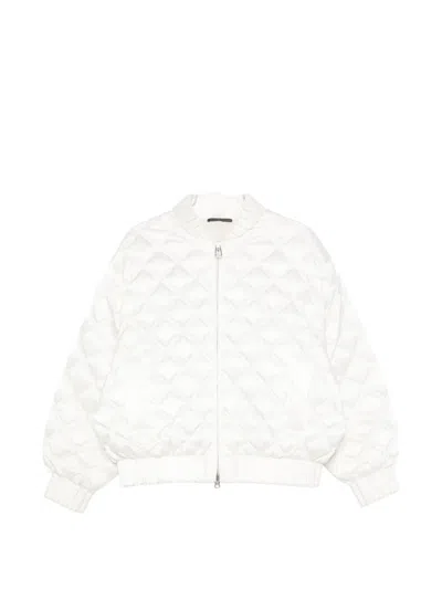 Raxxy Quilted-pattern Bomber Jacket In White