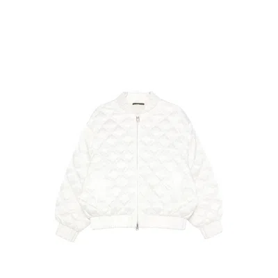 Raxxy Quilted-pattern Bomber Jacket In White