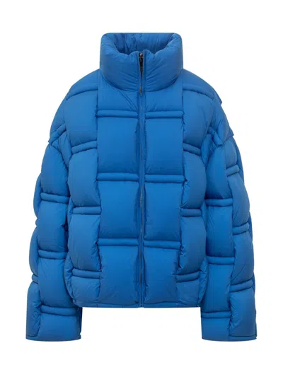 Raxxy Blue Quilted Oversized Down Jacket