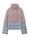Raxxy Cropped Puffer Jacket With Three-dimensional Texture In Pink