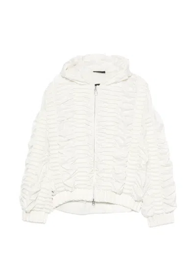 Raxxy Ruched Hooded Jacket In White