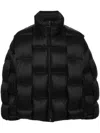 Raxxy Embossed-logo Padded Jacket In Black