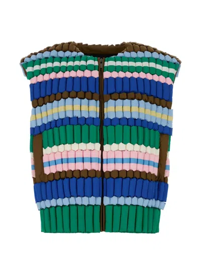 Raxxy Striped Gilet In Multi