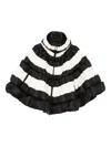 Raxxy Striped Hooded Cape In Black