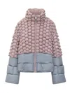 Raxxy Cropped Puffer Jacket With Three-dimensional Texture In Pink Sky Blue