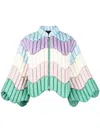 Raxxy Wave-shaped Padded Jacket In Multicolour