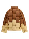 Raxxy Zip-up Bicolor Down Jacket In Brown