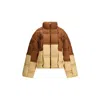 Raxxy Zip-up Bicolor Down Jacket In Brown