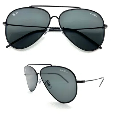 Pre-owned Ray Ban Ray-ban - Aviator - Lenny Kravitz - R0101s - Genuine - Made In Italy In 002/gr  Black