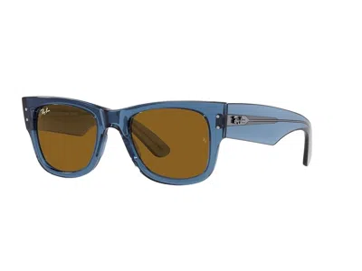 Ray Ban 0rb0840s Mega Wayfarer Sport Sunglasses Transparent Blue/brown: One Size In Pink