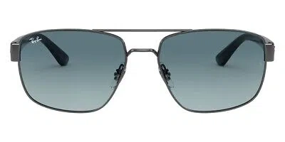 Pre-owned Ray Ban Ray-ban 0rb3663 Sunglasses Men Silver Geometric 60mm 100% Authentic In Gray