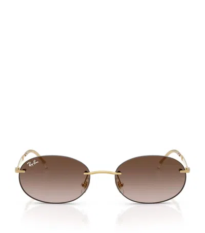 Ray Ban Rb3767 Sunglasses Arista Gold Frame Brown Lenses 54-18