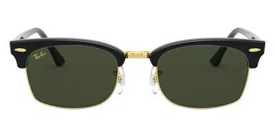 Pre-owned Ray Ban Ray-ban 0rb3916f Unisex Sunglasses Rectangle Black 55mm & Authentic In Green