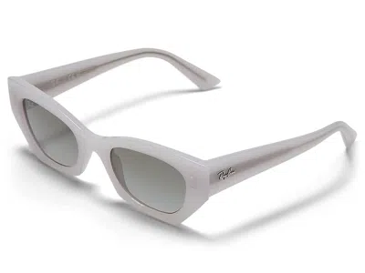 Ray Ban 0rb4430 Zena Polarized Fashion Sunglasses White Snow: 52mm In Gray