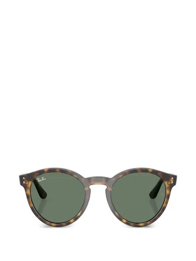 Ray Ban 2180 Reverse Round-frame Sunglasses In Brown