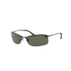 Ray Ban Rb3183 Sunglasses Grey Frame Green Lenses 63-15 In 004/9a