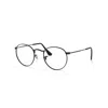 Ray Ban Round Metal Optics Eyeglasses Black Frame Clear Lenses 47-21 In 2503