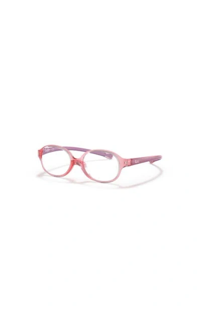 Ray Ban Ray-ban 41mm Oval Optical Glasses In Red