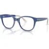 Ray Ban Ray-ban 44mm Square Optical Glasses In Blue