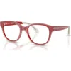 Ray Ban Ray-ban 44mm Square Optical Glasses In Red