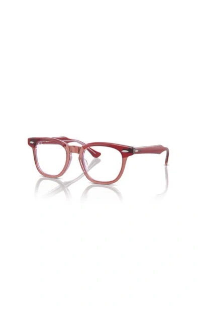 Ray Ban Ray-ban 45mm Square Optical Glasses In Red