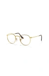 Ray Ban Ray-ban 47mm Round Optical Glasses In Gold