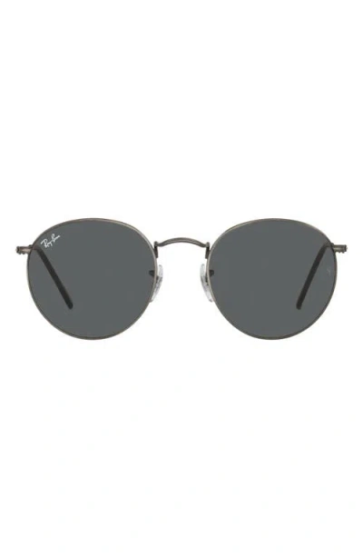 Ray Ban Ray-ban 47mm Round Sunglasses In Antique Gunmetal