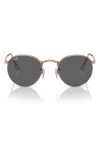 Ray Ban Ray-ban 47mm Round Sunglasses In Dark Grey/ Rose Gold