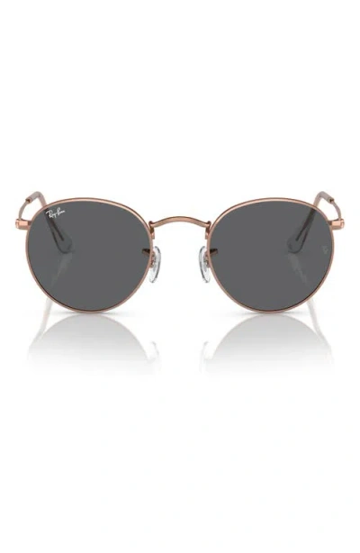 Ray Ban Ray-ban 47mm Round Sunglasses In Dark Grey/rose Gold