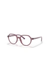 Ray Ban Ray-ban 47mm Square Optical Glasses In Pink
