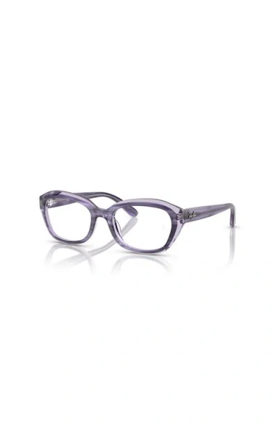 Ray Ban Ray-ban 48mm Irregular Optical Glasses In Purple
