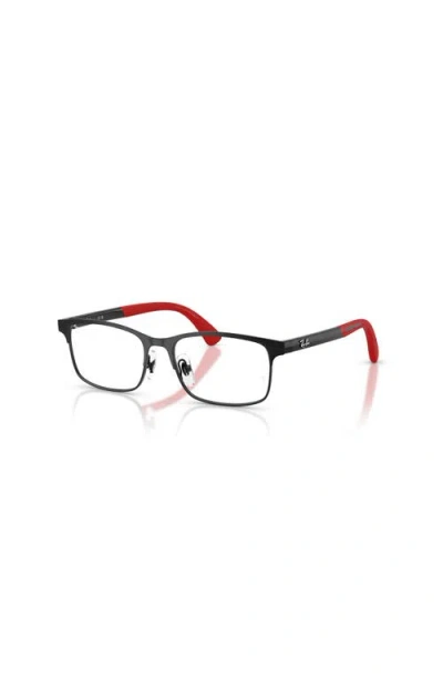 Ray Ban Ray-ban 48mm Rectangle Optical Glasses In Black