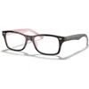 Ray Ban Ray-ban 48mm Square Optical Glasses In Brown