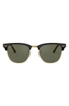 Ray Ban Ray-ban 49mm Polarized Browline Sunglasses In Black/crystal Green