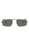 Ray Ban Ray-ban 49mm Rectangular Sunglasses In Black/polarized Green