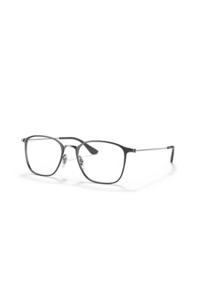 Ray Ban Ray-ban 49mm Square Optical Glasses In Black