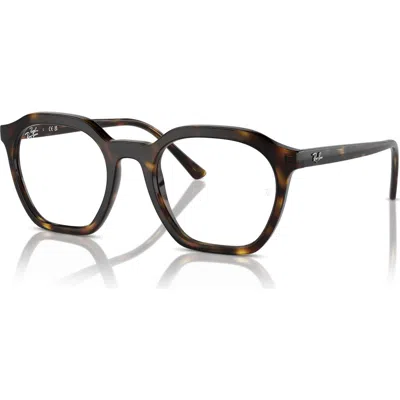 Ray Ban Ray-ban 50mm Irregular Optical Glasses In Brown